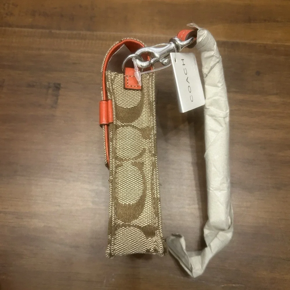 COACH Treo Case Khaki/Vermillion LOGO C Fabric Cell Phone Strap Vintage‎ Y2K NEW
